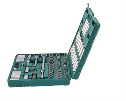 Унив. набор торцевых головок стандартных и глубоких 1/4, 3/8 и 1/2"DR (дюйм 5/32"-15/16" и метрика 4-22 мм), угловых ключей 5/64"-1/4", 107 предметов - фото 45099