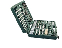 Универсальный набор торцевых головок 1/4"DR 4-13 мм и 1/2"DR 12-32 мм, комбинированных ключей 8-19 мм и отверток, 77 предметов - фото 45223