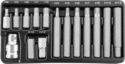 Набор вставок-бит 10 мм  шестигранных Н4-12 мм. (30 и 75 мм), 15 предметов - фото 45558