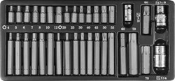 Набор вставок-бит 10 мм шестигранных Н4-12мм, TORX® Т20-Т70 (30 и 75 мм) и адаптеров 3/8’’DR и 1/2’’DR, 35 предметов - фото 45560