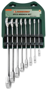 Набор ключей комбинированных трещоточных 8-19 мм, 8 предметов - фото 45895