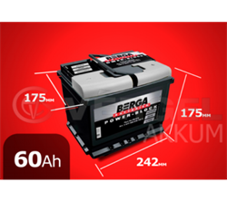 Aккумулятор BERGA Power Block 60А/ч обратная полярность, низкий - фото 7240